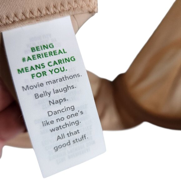 Aerie AE Bra 38C Nude Beige Women's Real Free Full Coverage Underwire Soft NEW - Picture 7 of 7